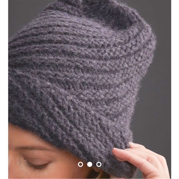 Anthropologie Cashmere Hat - Cashmere Collection Beanie Hat, Gray - Picture 3 of 7
